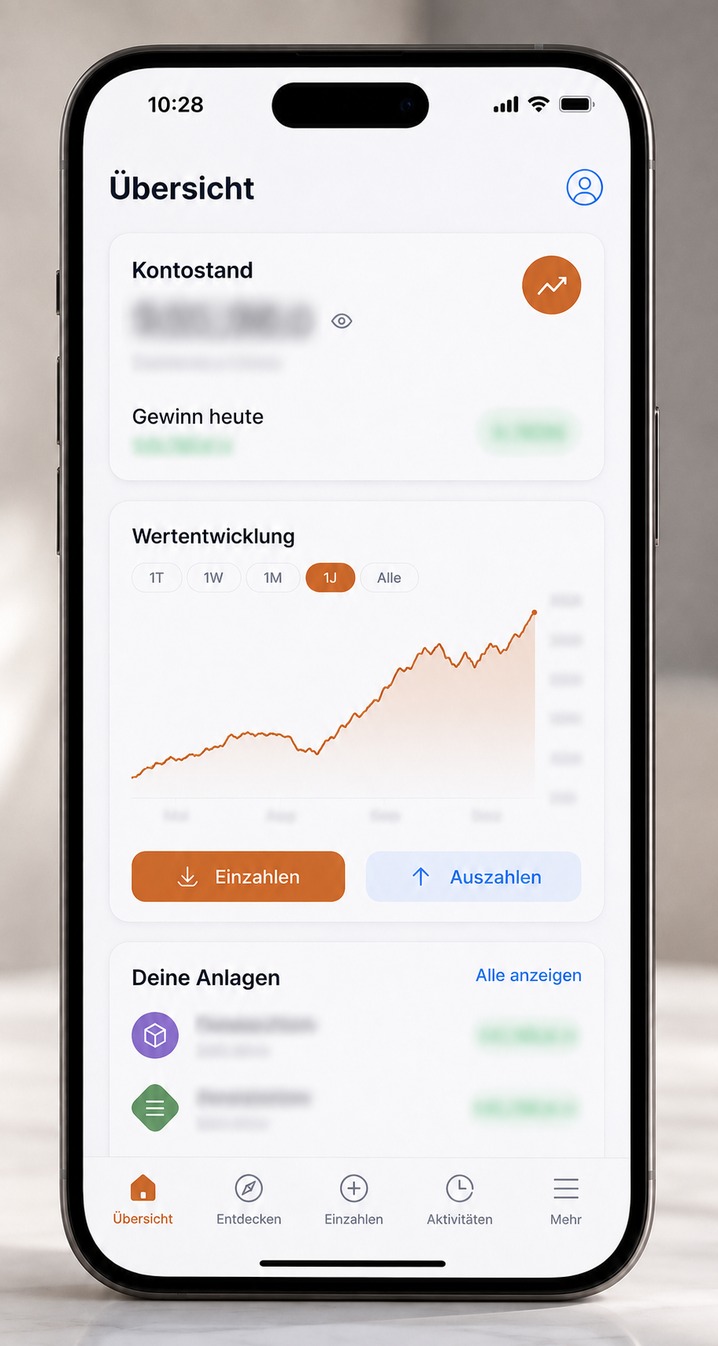 Die Handelsplattform auf dem Smartphone